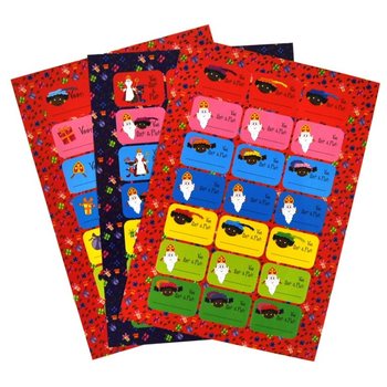 3 แผ่น - ป้ายของขวัญ Sinterklaas (12 ชิ้น)