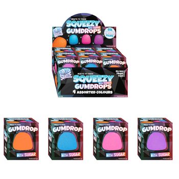 Squeeze Gum Drop ของเล่นบีบยืด ไส้น้ำตาล - ในกล่องดิสเพลย์ (12 ชิ้น)