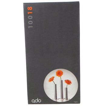 QDO - แจกันสแตนเลสสำหรับดอกไม้ 1 ดอก ชุด 3 ชิ้น (1 ชุด)