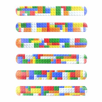 สายรัดข้อมือตบ (SLAP BRACELET) - ลายตัวต่อ BRICKS (120 ชิ้น)