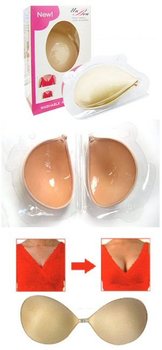 บราซิลิโคนผ้าแบบแปะ - คัพ B - สีเนื้อ