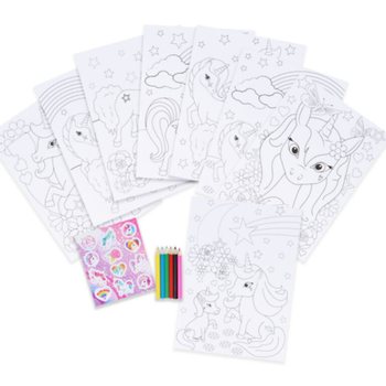 ชุดระบายสีขนาดใรญ่ ลายยูนิคอร์น - 22x30x1 ขม. (12 ชิ้น)