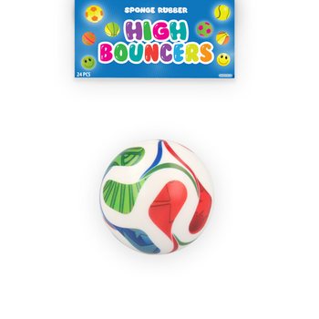 ลูกบอลเด้งดึ๋งลายฟุตบอล HIGH BOUNCE - ในกล่องดิสเพลย์ (24 ชิ้น)