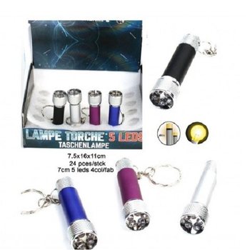 ไฟฉาย 5 LED พร้อมพวงกุญแจ ในกล่องโชว์ (24 ชิ้น)