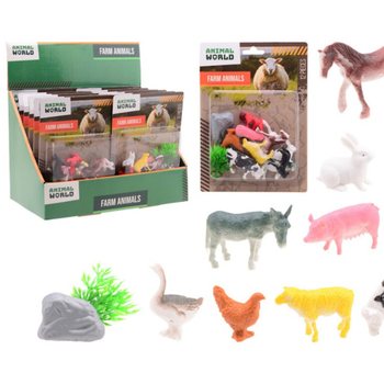 ANIMAL WORLD - เซ็ตสัตว์ในฟาร์ม 12 ชิ้น - ในกล่องโชว์ (12 ชุด)