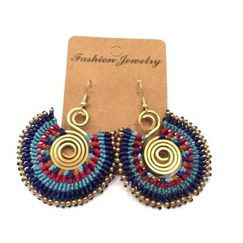 ต่างหูทำมือ Handmade Originals สีน้ำเงิน/แดง (1 ชิ้น)