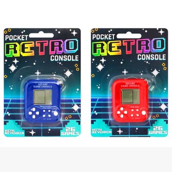 เครื่องเล่นเกมพกพาย้อนยุคพร้อมพวงกุญแจ - 26 เกม (6 ชิ้น)