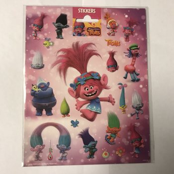 แผ่นสติกเกอร์ TROLLS ขนาดใหญ่, 20x16 ซม. (10 แผ่น)