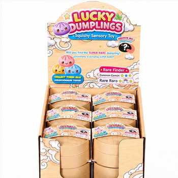 RAGE - LUCKY DUMPLINGS - ของเล่นบีบสกุชชี่ซาลาเปา ขนาดใหญ่ 8.5 x 8.5 x 4.8 ซม. - ในกล่องโชว์ (12 ชิ้น)