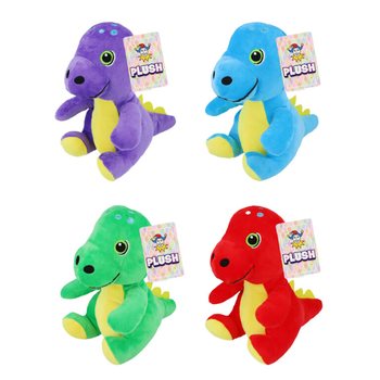 ตุ๊กตาไดโนเสาร์ขนนุ่ม - สูง 19 ซม. - คละสี (12 ชิ้น)