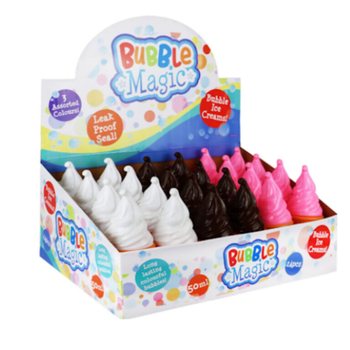 ของเล่นเป่าฟองสบู่รูปไอศกรีมขนาดใหญ่ 50ML ในกล่องโชว์ (24 ชิ้น)