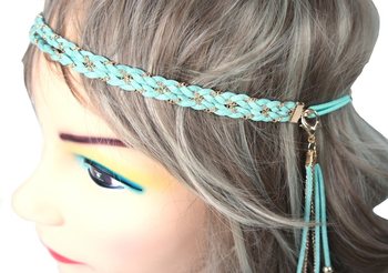 แถบคาดศีรษะประดับขนนก สีมิ้นท์ (1 ชิ้น)