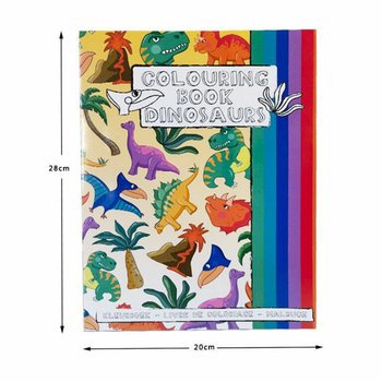 สมุดระบายสีไดโนเสาร์ A4 21x28 ซม. พร้อมสติกเกอร์ (12 เล่ม)