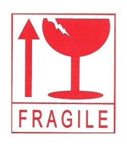 สติกเกอร์ระวังแตก / ฉลาก Fragile (45 แผ่น)