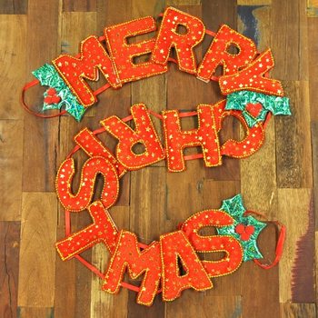 สายรุ้งคริสต์มาสสุดหรู "Merry Christmas" (6 ชิ้น)