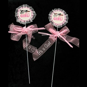 ไม้ปักเค้กเด็กแรกเกิด - It's a Girl (12 ชิ้น)