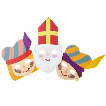 SINTERKLAAS - หน้ากากโฟม เซนต์นิโคลัสและปีต (48 ชิ้น)