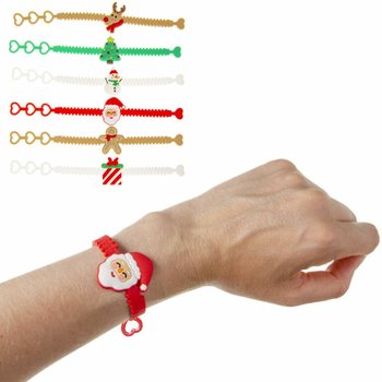 สร้อยข้อมือซิลิโคนเด็กธีมคริสต์มาส (12 ชิ้น)