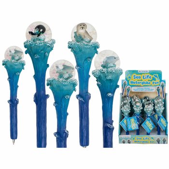 ปากกาลูกลื่นกากเพชร Sea Life ลายสัตว์ทะเล (ชุดโชว์ 12 ด้าม)