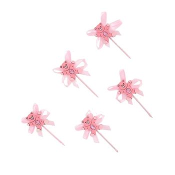 ไม้จิ้มคัพเค้กสำหรับงานเลี้ยงเด็กแรกเกิด - หมีสีชมพู (12 ชิ้น)
