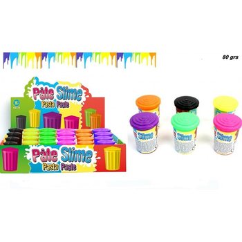 สไลม์หลากสีในถัง (80 กรัม) ในกล่องโชว์ (24 ชิ้น)