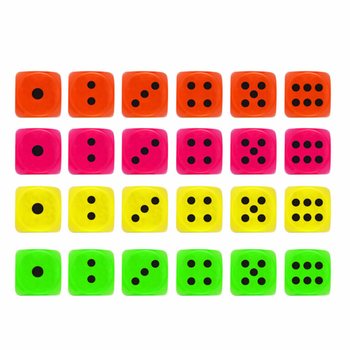 ลูกเต๋า 2.5 ซม. ในกล่องโชว์ - คละสี (125 ชิ้น)