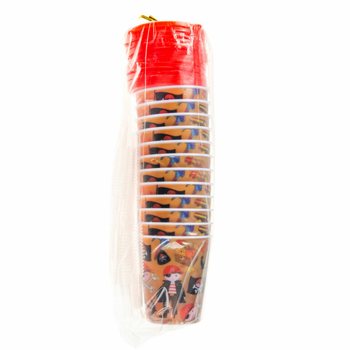 แก้วน้ำ / แก้วไอศกรีมพร้อมหลอด &ndash; ลายโจรสลัด (12 ชิ้น)