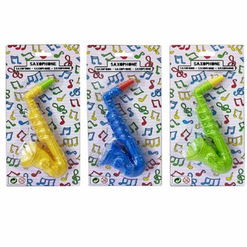 แซกโซโฟนของเล่น - 16 ซม. - คละสี - 12 ชิ้นต่อแผง