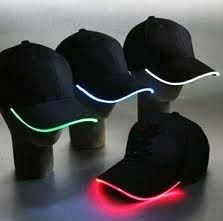 หมวกปาร์ตี้ LED เรืองแสง - สี: ฟ้า (6 ชิ้น)