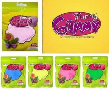 ดินน้ำมันยืดหยุ่น Funny Gummy คละสี, 60 กรัม (12 ชิ้น)