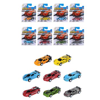 รถสปอร์ตของเล่นแบบดึงถอยหลังแบบแผงการ์ด - คละสี (12 ชิ้น)
