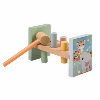 JOUECO - ของเล่นตอกไม้ลายสัตว์ป่า - สำหรับเด็ก 12 เดือนขึ้นไป (1 ชิ้น)