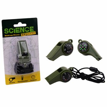 นกหวีดเอาชีวิตรอด Science Explorer พร้อมเข็มทิศและเครื่องวัดอุณหภูมิ (24 ชิ้น)