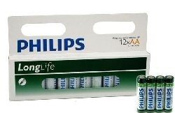 12x ถ่านไฟฉาย "PHILIPS - SUPER HEAVY DUTY" AA - LONGLIFE (12 ก้อน แผงบลิสเตอร์)
