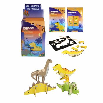 SCRATCH 3D ไดโนเสาร์ พัซเซิล - ดิสเพลย์ (18 ชิ้น)