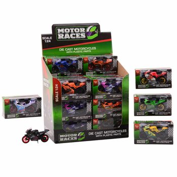 รถมอเตอร์ไซค์ SUPER SPORT DIE CAST สเกล 1:24 ในกล่องโชว์ (24 ชิ้น)