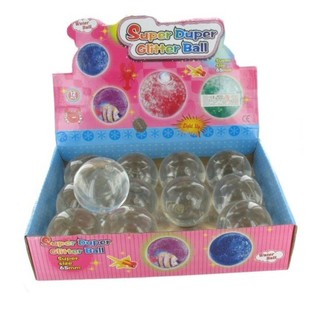 ลูกบอลเด้งดึ๋งกลิตเตอร์ในกล่องโชว์ (12 ชิ้น)