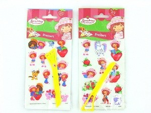 สติกเกอร์ขูด / สติกเกอร์ลอกลาย สตรอว์เบอร์รี ชอร์ตเค้ก (24 ชิ้น)