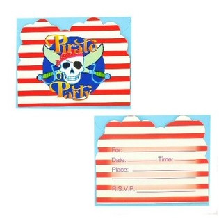 การ์ดเชิญวันเกิด 12 ใบพร้อมซอง - Pirate Party (6 ชุด)