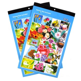 สมุดสติกเกอร์ลายดอกไม้ (12 เล่ม) *** ล้างสต็อก - กาวเสื่อมสภาพ! ***