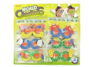 แว่นตาโฟมสำหรับเด็ก - คละแบบบนการ์ด (6x6 การ์ด)
