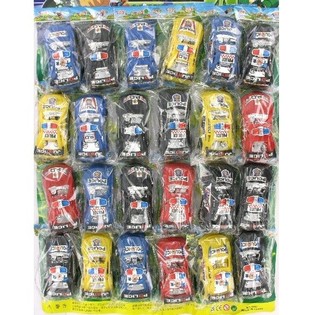 ของเล่นรถตำรวจบนแผงการ์ด (24 ชิ้น)