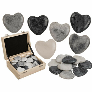 หินธรรมชาติรูปหัวใจ - Worry Stones (36 ชิ้น)