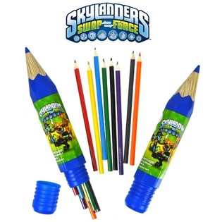 ดินสอสี Skylanders 8 สี ในกระบอกใหญ่ (6 ชิ้น)