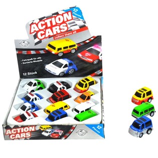 รถของเล่นเหล็ก DIE CAST แบบลากถอยหลังในกล่องโชว์ (12 คัน)