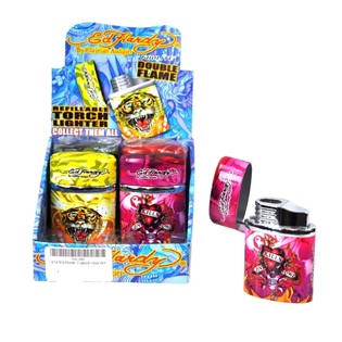 ไฟแช็กกันลม ED HARDY เปลวไฟคู่ (8 ชิ้น)