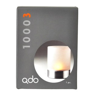 QDO - เชิงเทียน Hurricane สแตนเลส / แก้วฝ้า (1 ชิ้น)