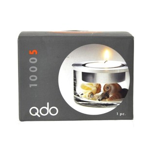 QDO - ที่วางเทียนทีไลท์สแตนเลสและแก้วสุดหรู (1 ชิ้น)