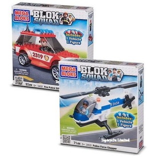 MEGA BLOKS - รถ SUV ลาดตระเวนดับเพลิง & เฮลิคอปเตอร์ตำรวจ (ชุด 2 ชิ้น)