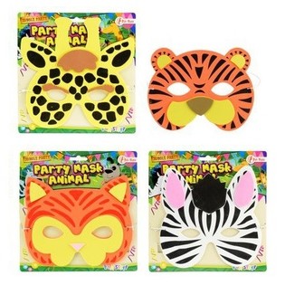 หน้ากากรูปสัตว์ทำจากโฟม คละแบบบนการ์ด (18 ชิ้น)
